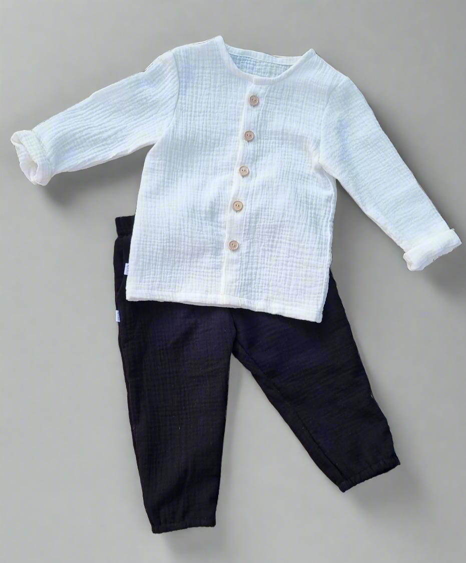 Long sleeve muslin shirt